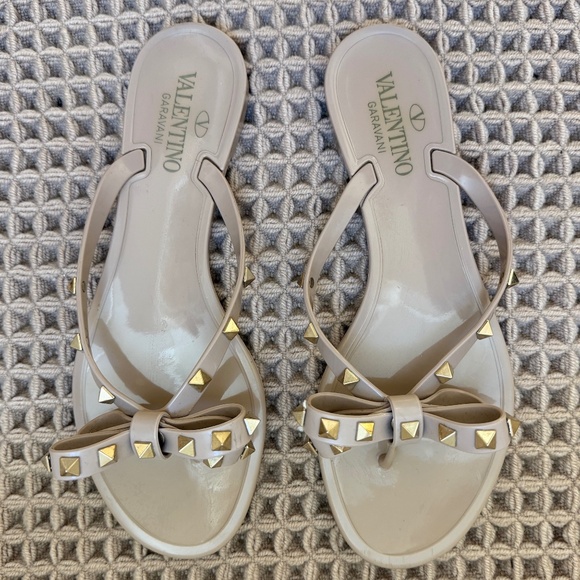 Valentino Rockstud Sandal Sides with bow, Poudre Color. Size IT 39 - Picture 4 of 5